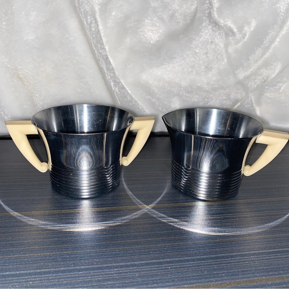 Vintage Chase Aluminum Sugar Creamer Set